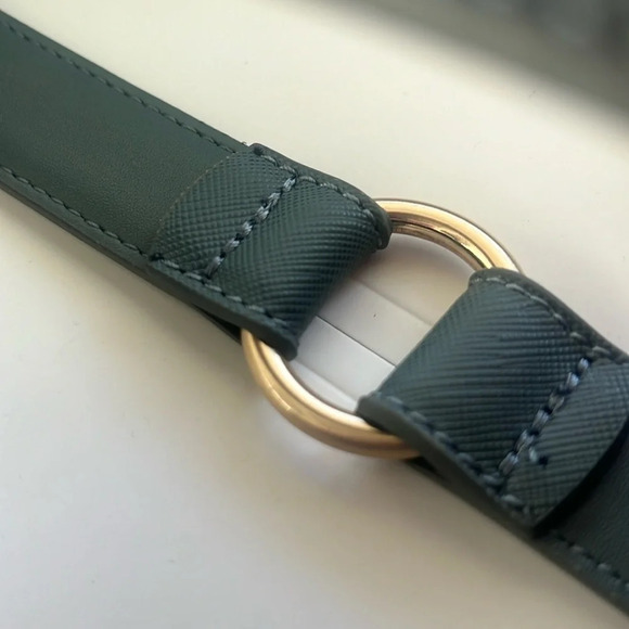 Southern Living Vegan-Leather Dog Collar Teal-Blue w/ Tassel Gold HW NWT - Picture 7 of 14